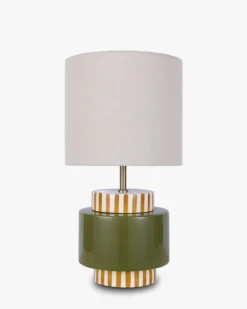Lampe de table, Abat-jour beige et coloré graphique, H54 Onjo