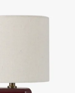 Lampe de table, Céramique bordeaux & Tissu crème, H40 Anya