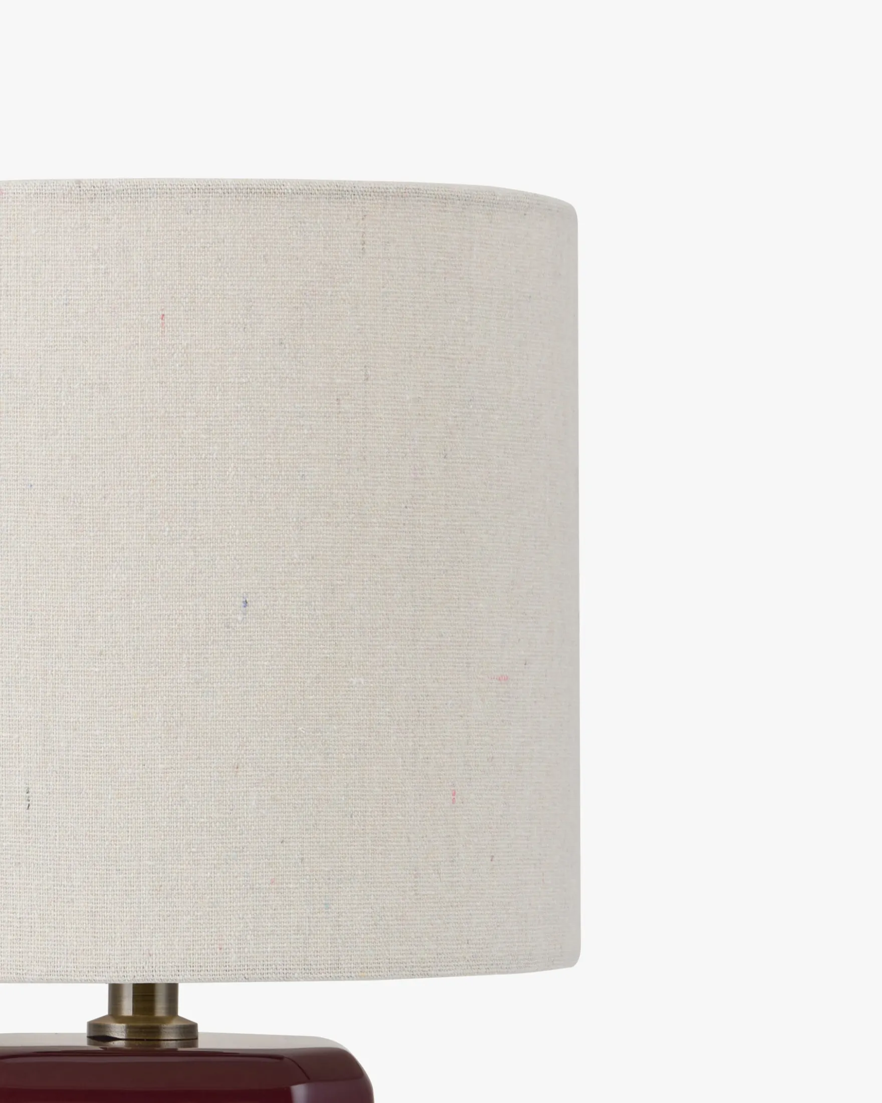 Lampe de table, Céramique bordeaux & Tissu crème, H40 Anya