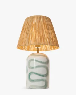Lampe de table, Céramique peinte à la main, H56 Savannah
