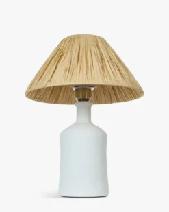 Lampe de table, Céramique & Rafia, H43 Katarina