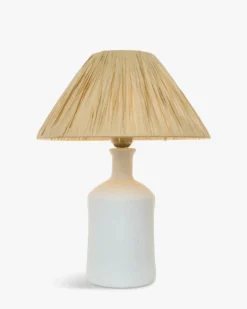 Lampe de table, Céramique & Rafia, H43 Katarina