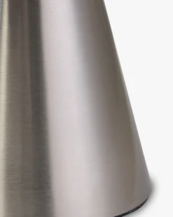 Lampe de table, Fer chromé effet brossé & Tissu marron, H38 Khone
