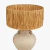 Lampe de table, Fibre naturelle & céramique, H52 Pompei