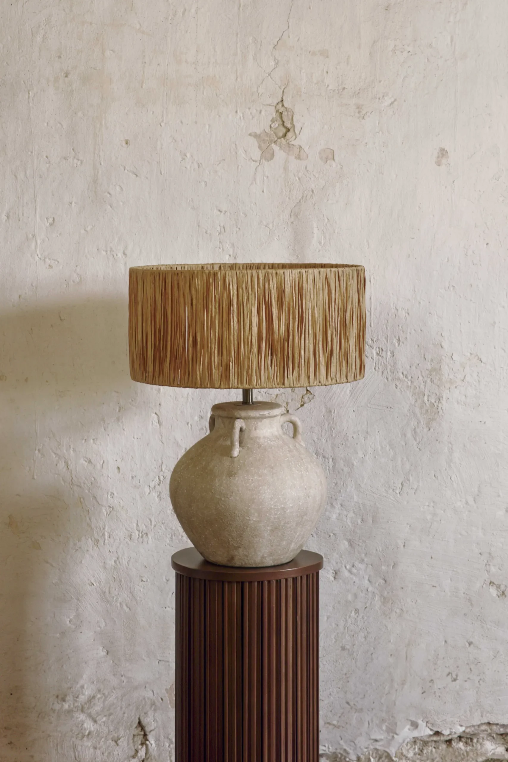 Lampe de table, Fibre naturelle & céramique, H52 Pompei