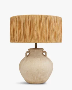 Lampe de table, Fibre naturelle & céramique, H52 Pompei