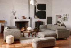 Lampe de table, Fibre naturelle & céramique, H52 Pompei