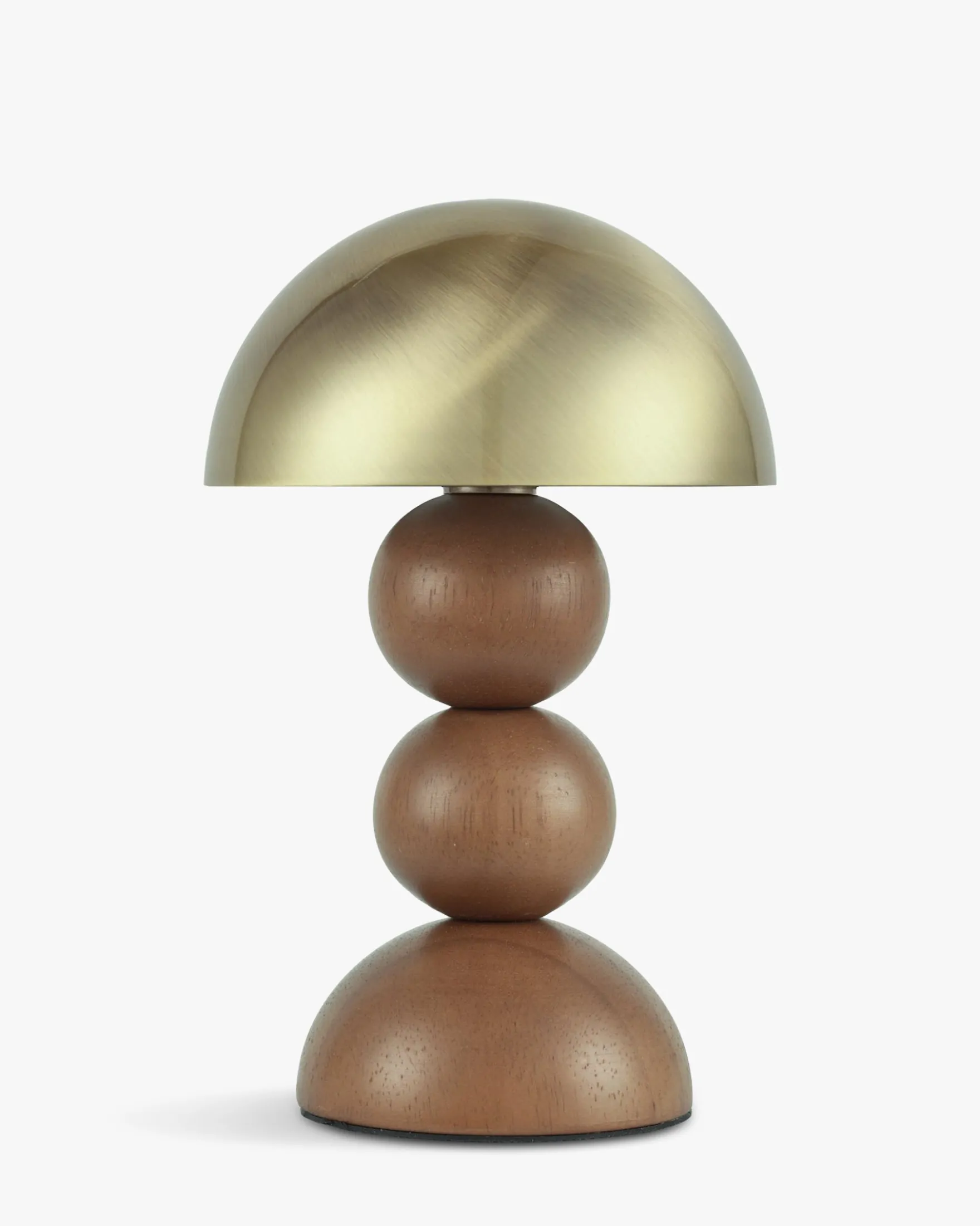 Lampe de table indoor/outdoor, Laiton brossé & bois noyer, H20 Gigi