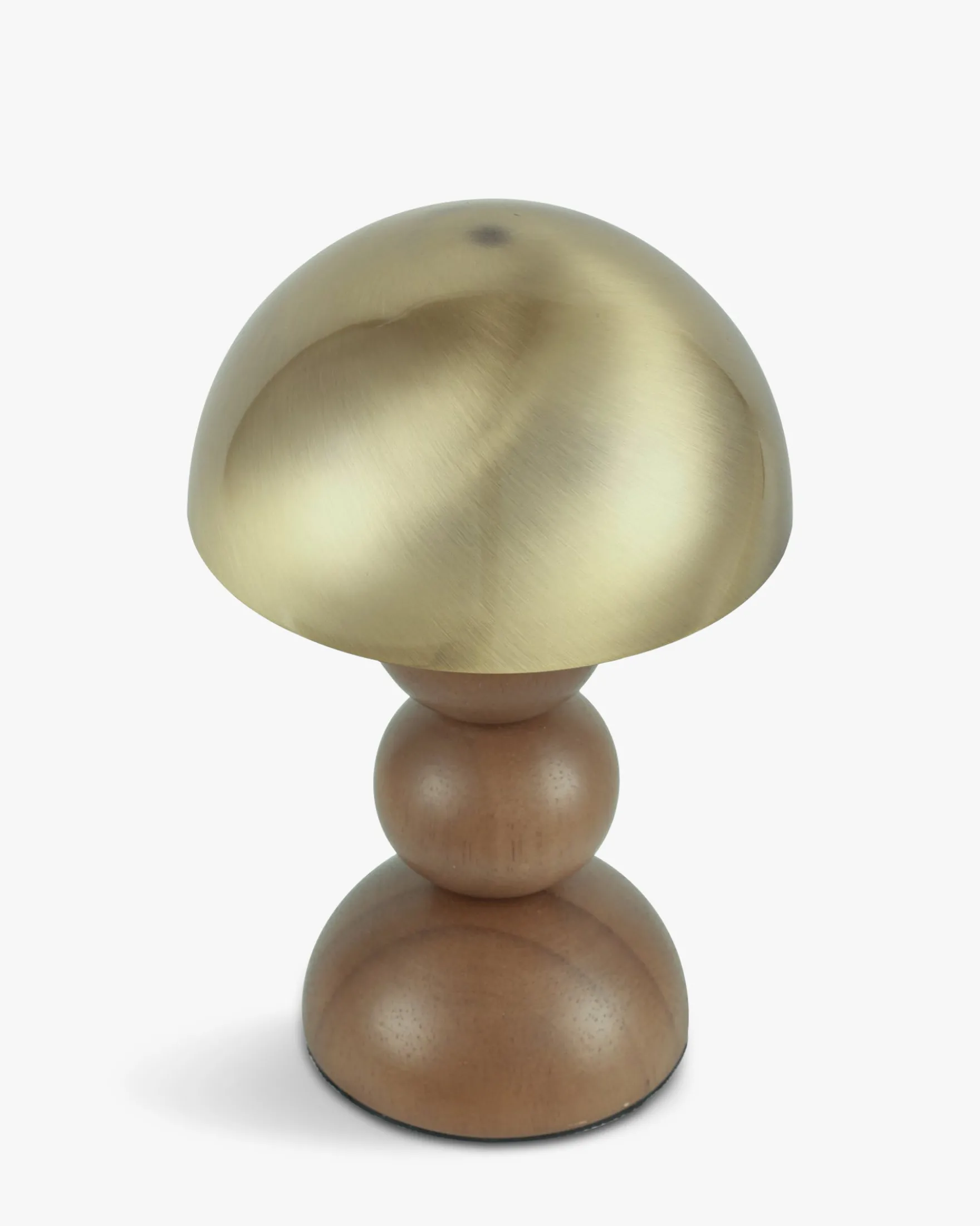 Lampe de table indoor/outdoor, Laiton brossé & bois noyer, H20 Gigi