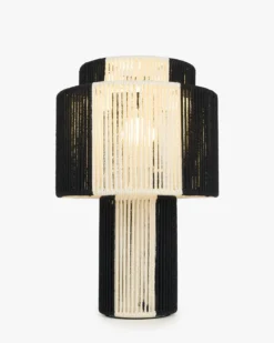 Lampe de table, Jute Noire & blanche, H38 Sumba