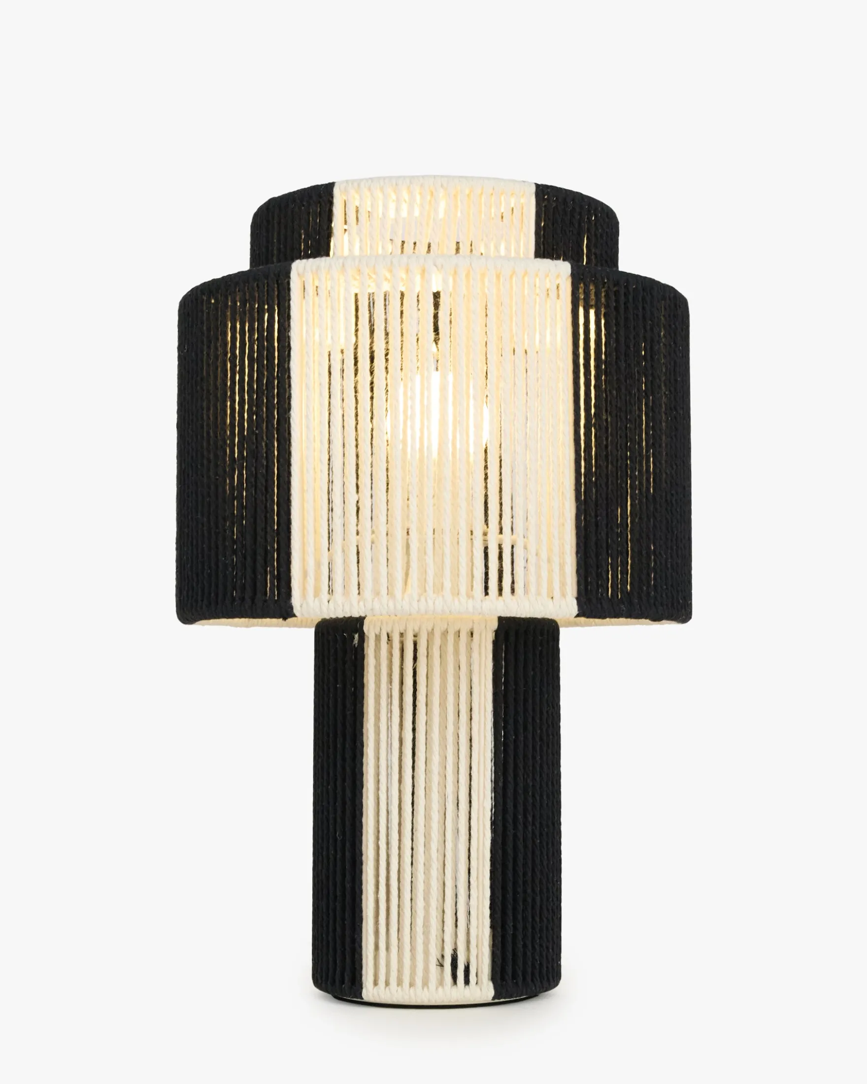 Lampe de table, Jute Noire & blanche, H38 Sumba