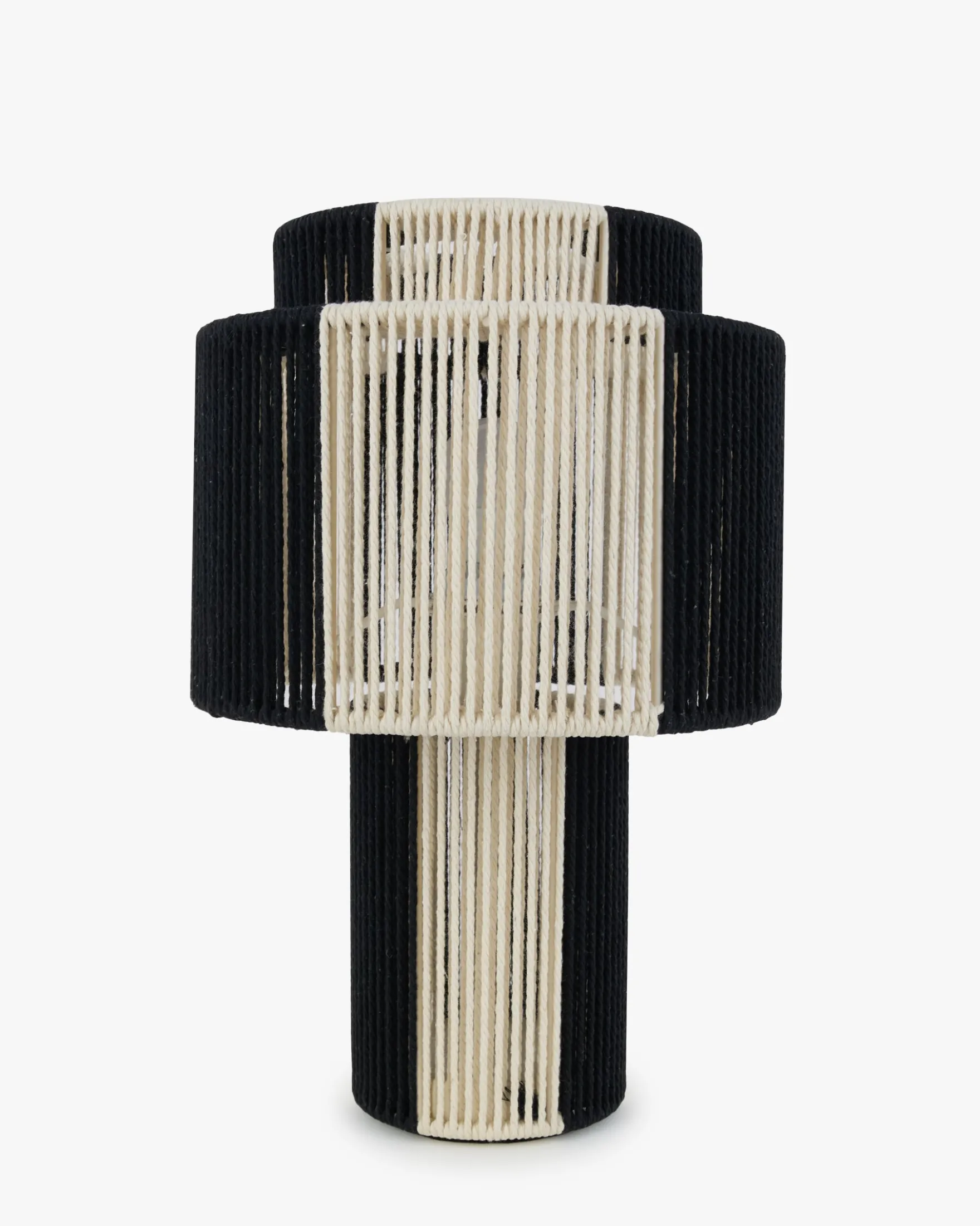 Lampe de table, Jute Noire & blanche, H38 Sumba
