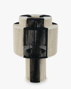 Lampe de table, Jute Noire & blanche, H38 Sumba