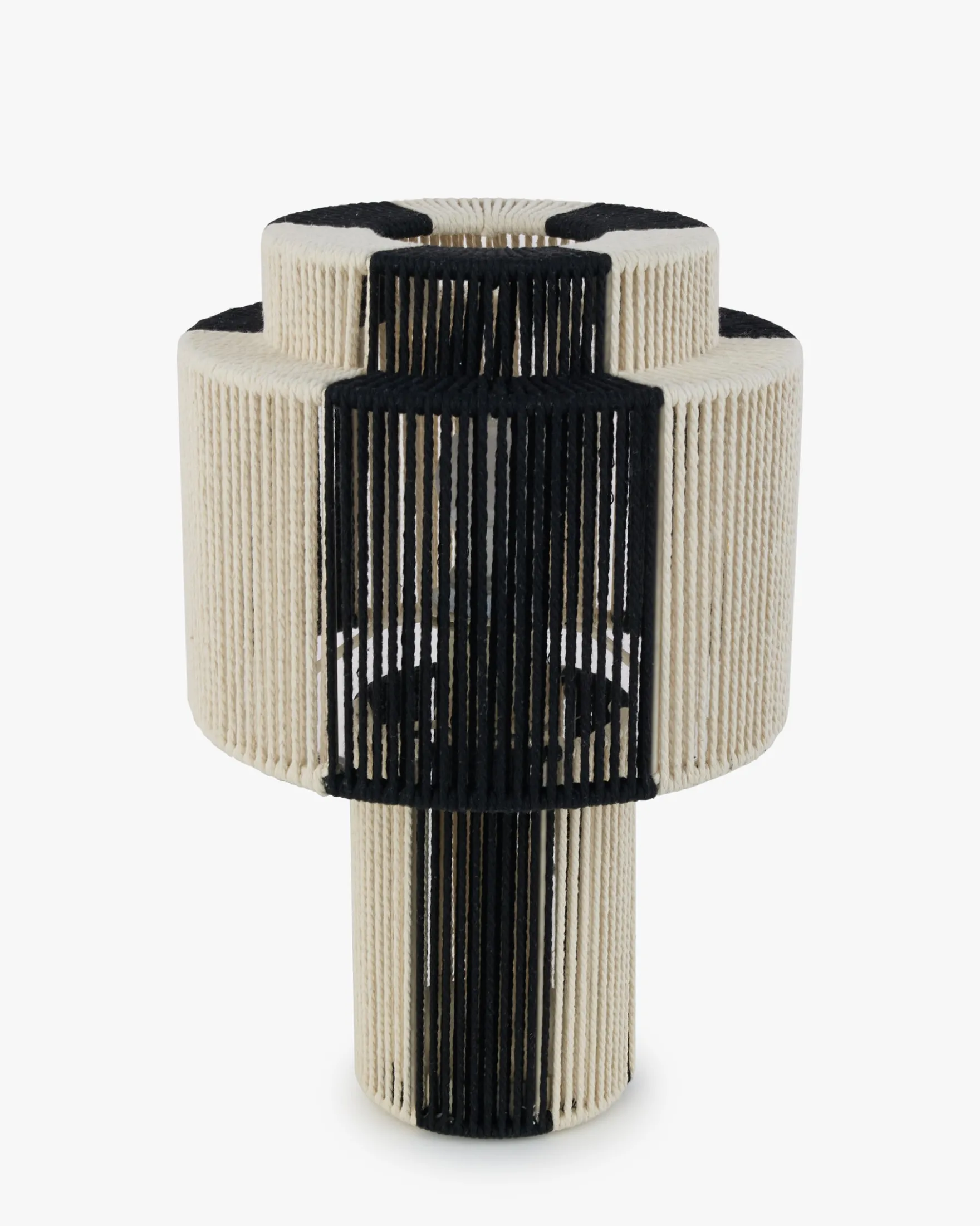 Lampe de table, Jute Noire & blanche, H38 Sumba