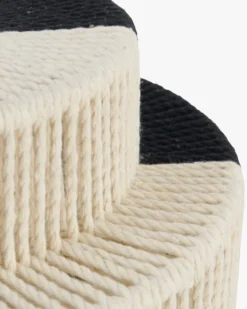 Lampe de table, Jute Noire & blanche, H38 Sumba