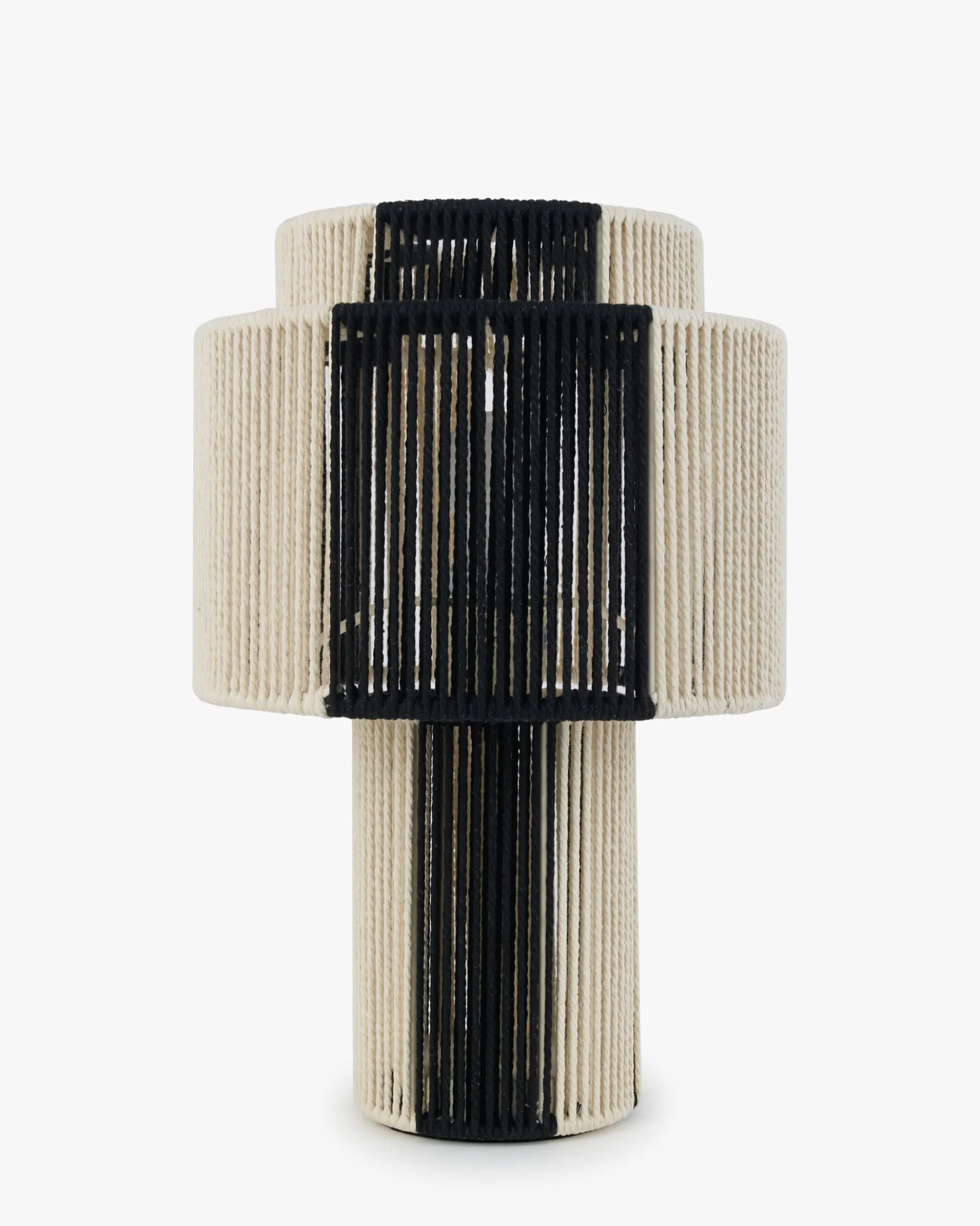 Lampe de table, Jute Noire & blanche, H38 Sumba