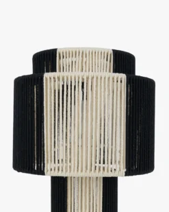 Lampe de table, Jute Noire & blanche, H38 Sumba