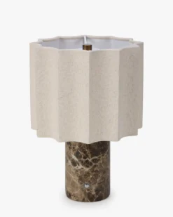 Lampe de table, Marbre Dark Emperador & Lin, H27.5 Bridget
