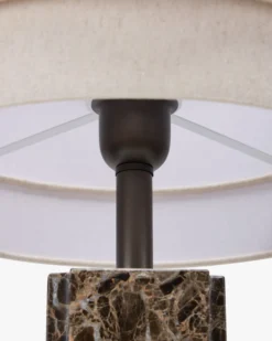 Lampe de table, Marbre Dark Emperador & Lin, H53.5 Mindy