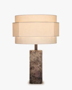 Lampe de table, Marbre Dark Emperador & Lin, H53.5 Mindy