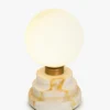 Lampe de table, Marbre rose & Verre blanc, H20,5 Lunaris