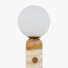 Lampe de table, Marbre rose & Verre blanc, H23 Selene