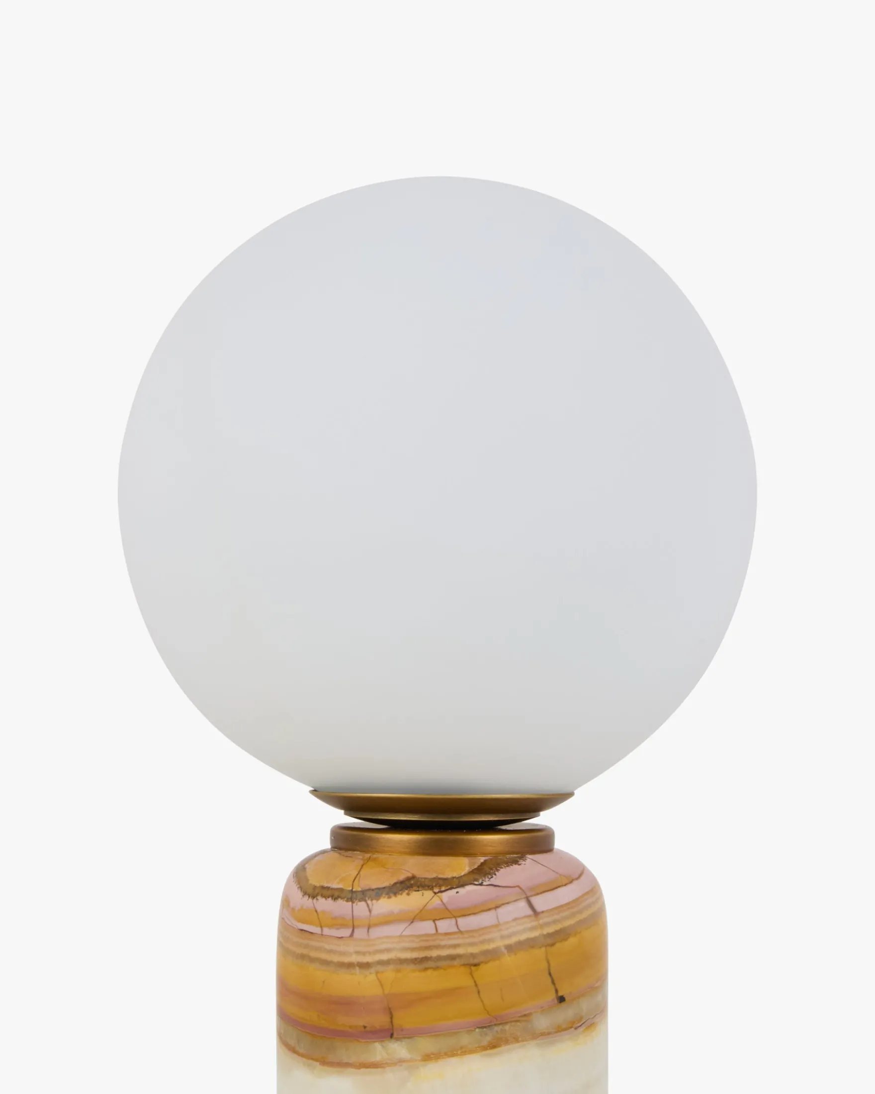 Lampe de table, Marbre rose & Verre blanc, H23 Selene