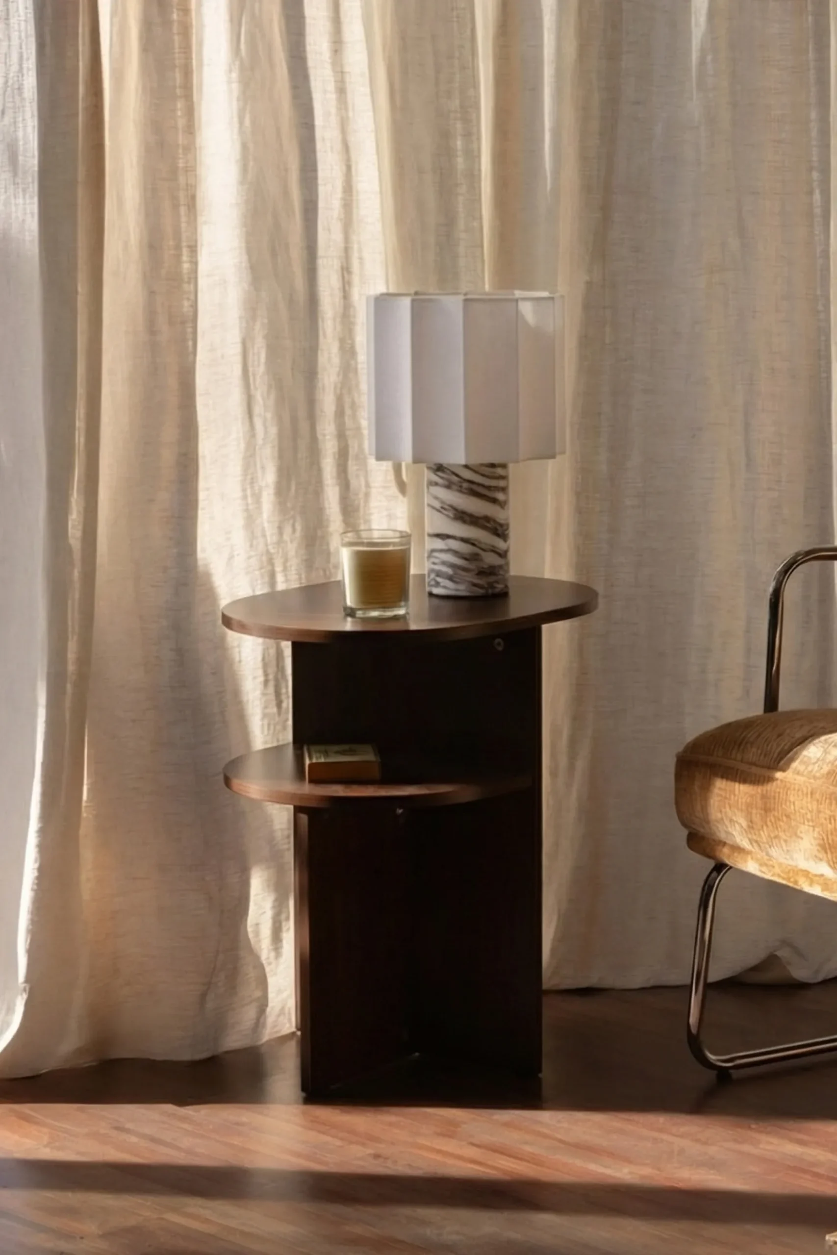 Lampe de table, Marbre Viola Calacatta & Lin, H26,5 Bridget