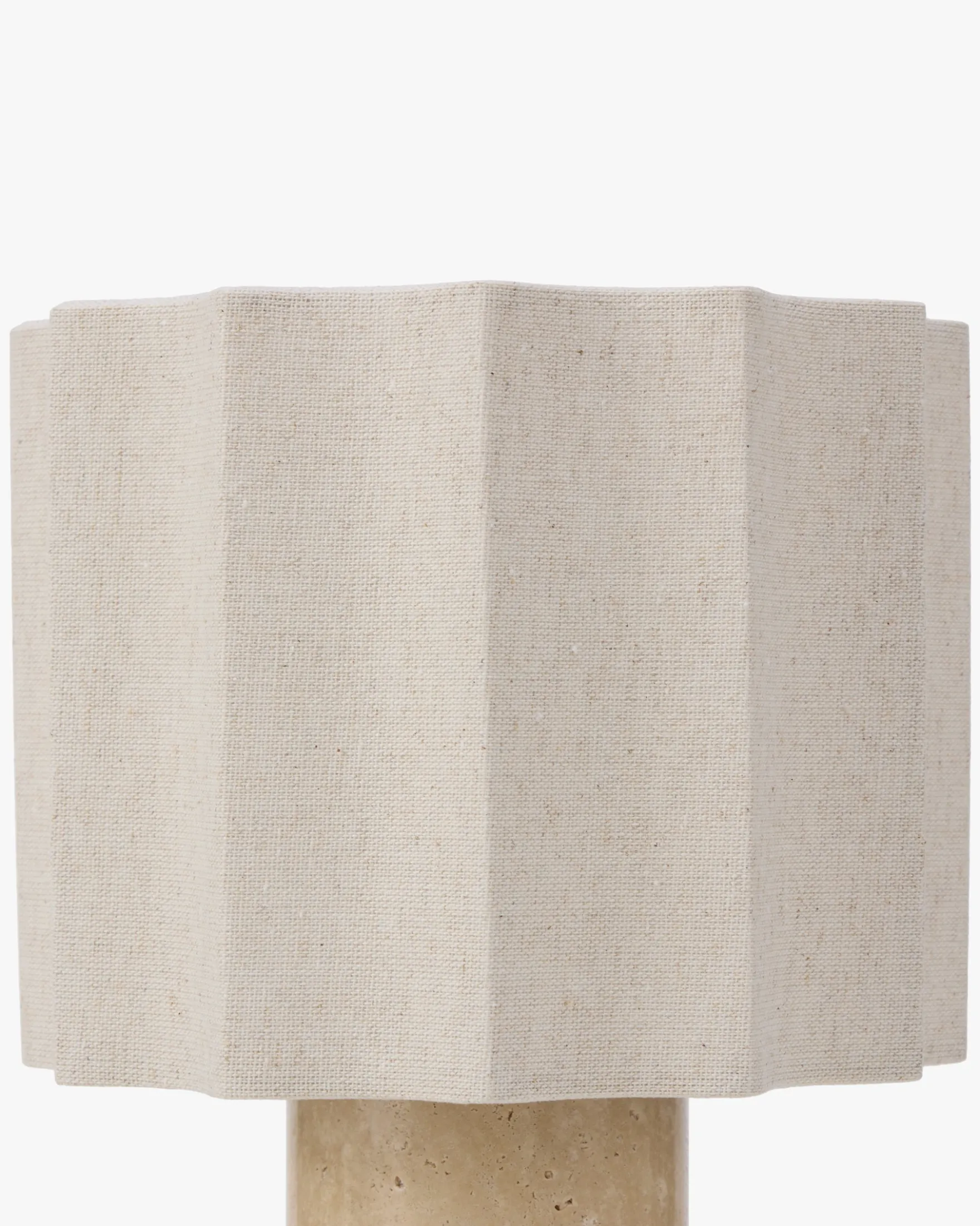 Lampe de table, Travertin blanc cassé & Lin, H27.5 Bridget