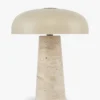 Lampe de table, Travertin & Métal beige, H31,5 Amanita