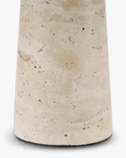 Lampe de table, Travertin & Métal beige, H31,5 Amanita