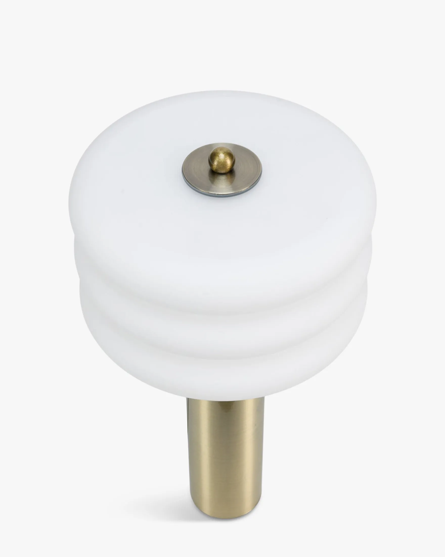 Lampe de table, Verre blanc & métal doré, H32 Houston