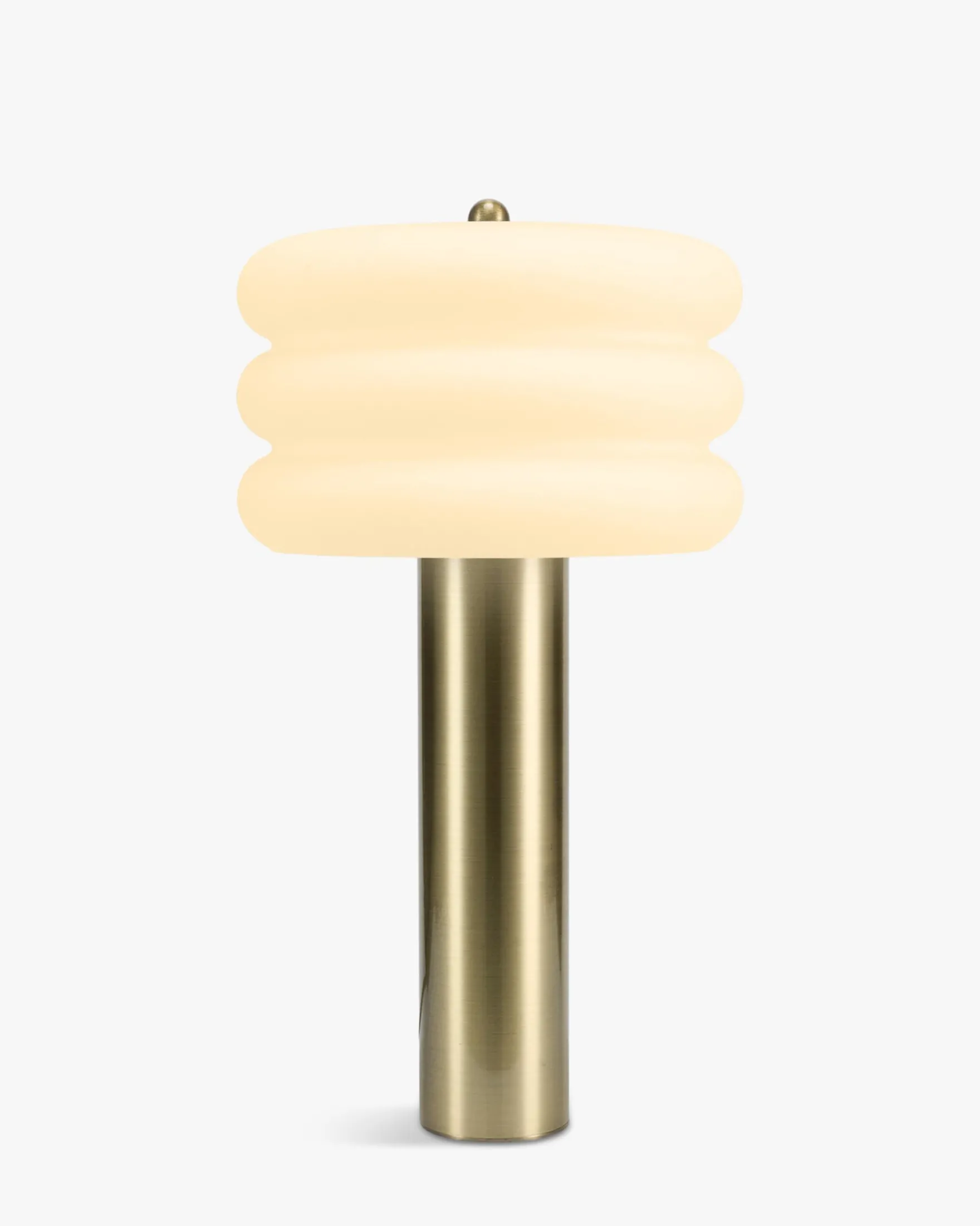 Lampe de table, Verre blanc & métal doré, H32 Houston