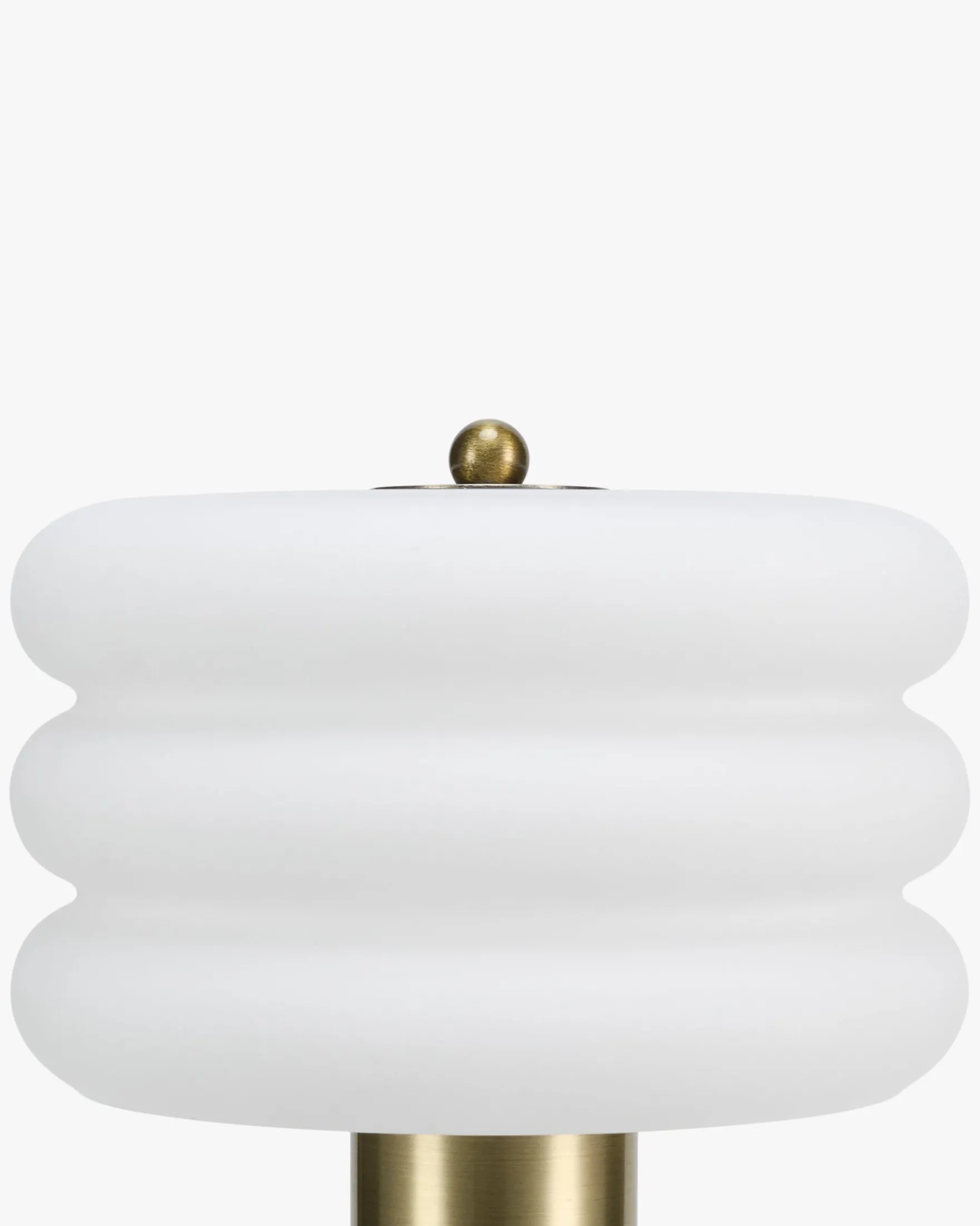 Lampe de table, Verre blanc & métal doré, H32 Houston