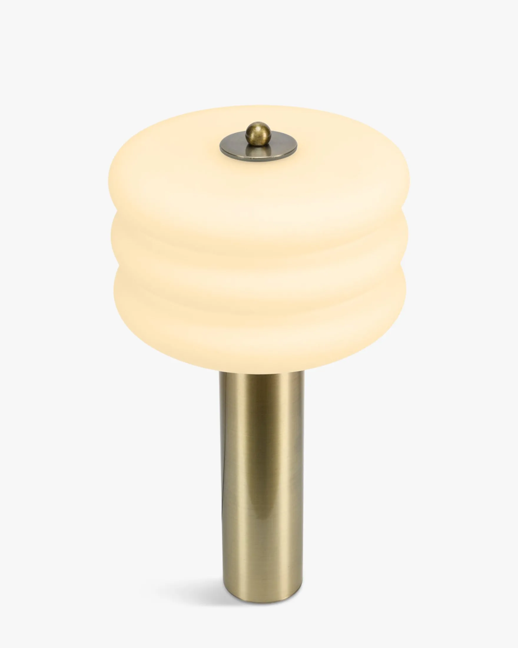 Lampe de table, Verre blanc & métal doré, H32 Houston