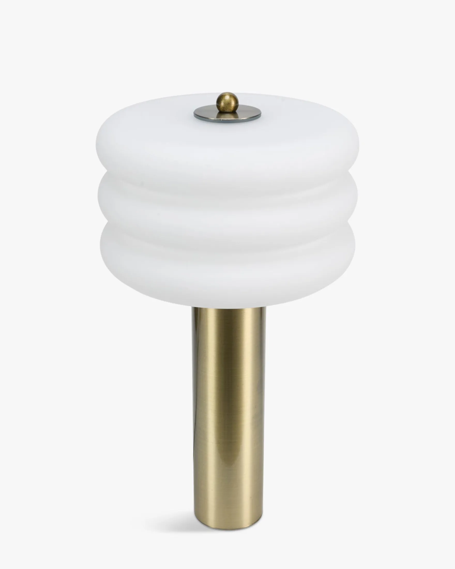 Lampe de table, Verre blanc & métal doré, H32 Houston