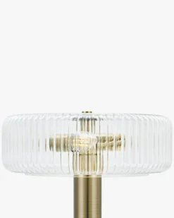 Lampe de table, Verre strié & métal doré, H51 Charlton
