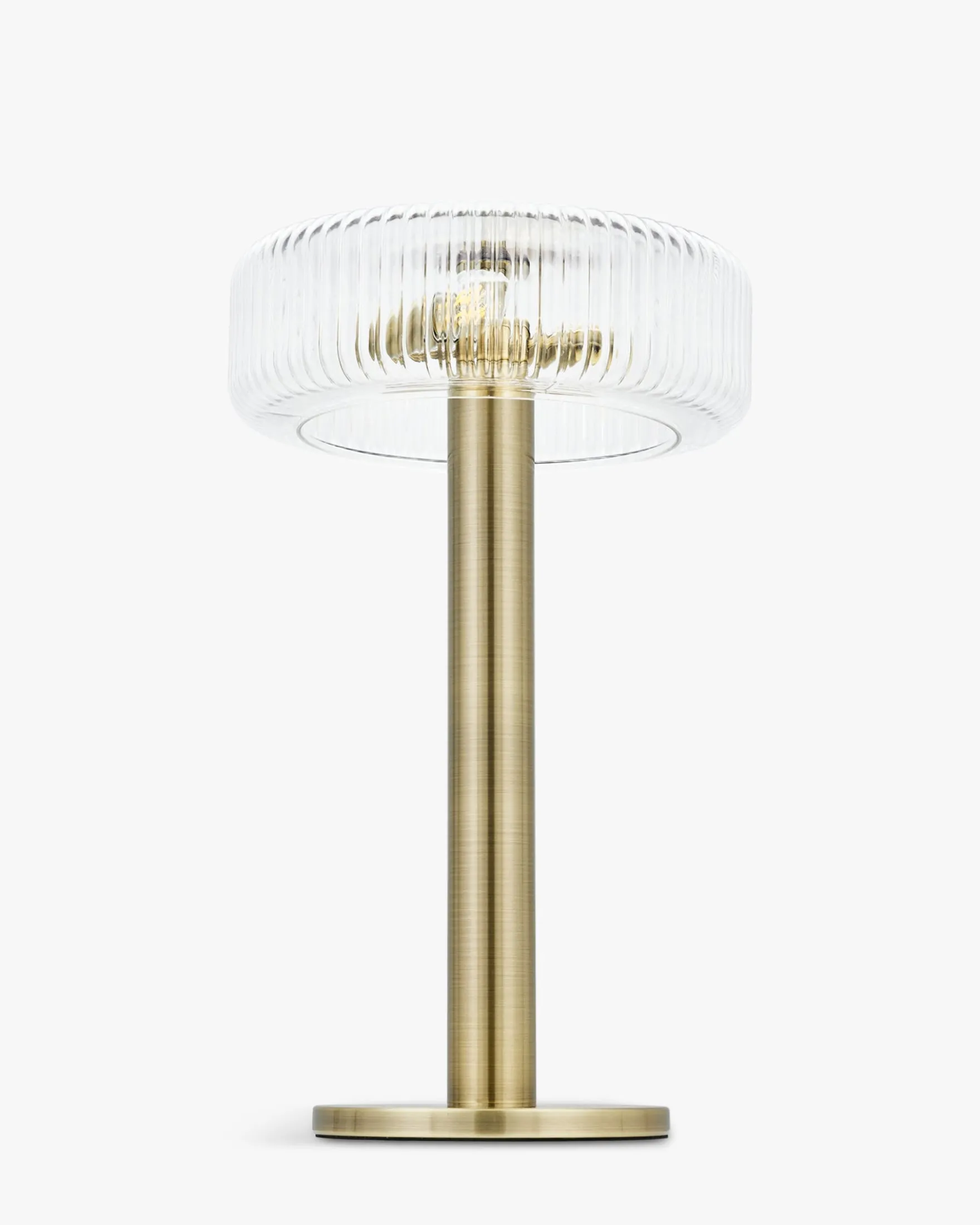 Lampe de table, Verre strié & métal doré, H51 Charlton