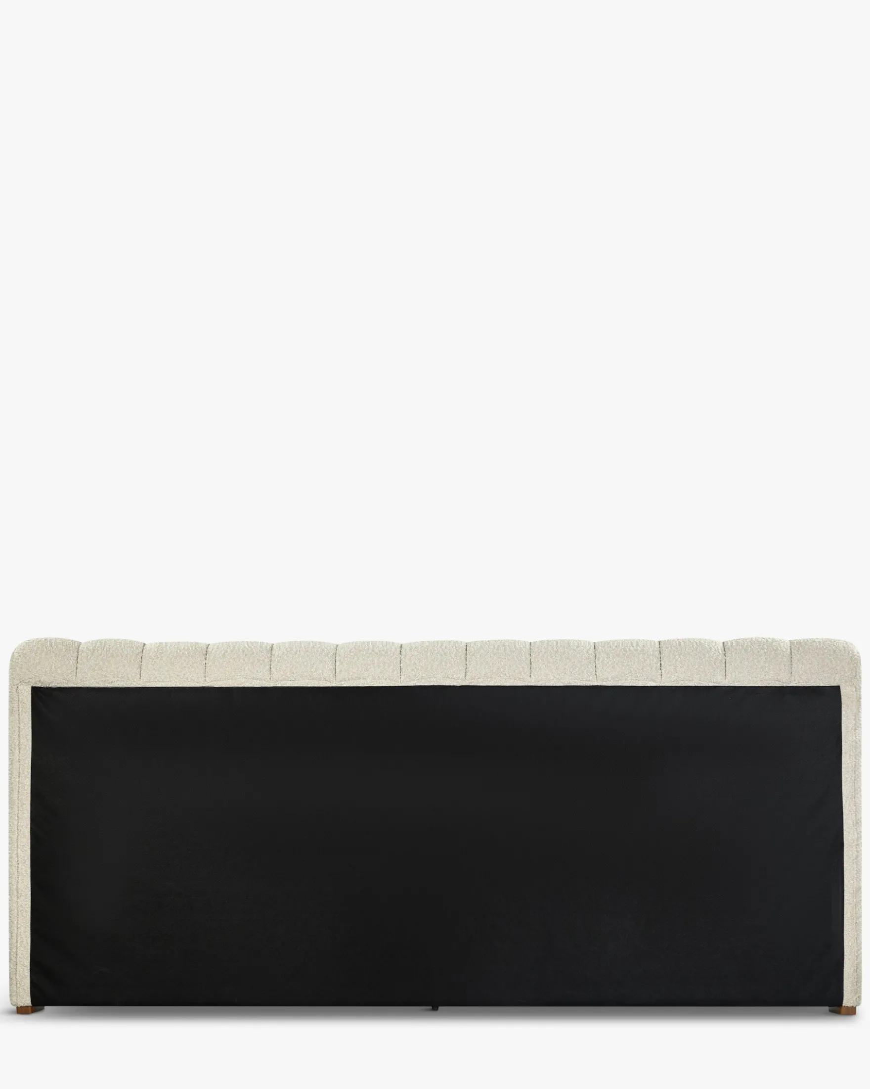 Lit 160x200, Blanc avoine bouclé & bois blond Snowy