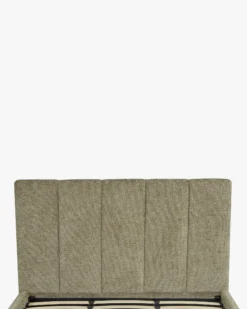 Lit 160x200, Tweed taupe & bois blond Bolton