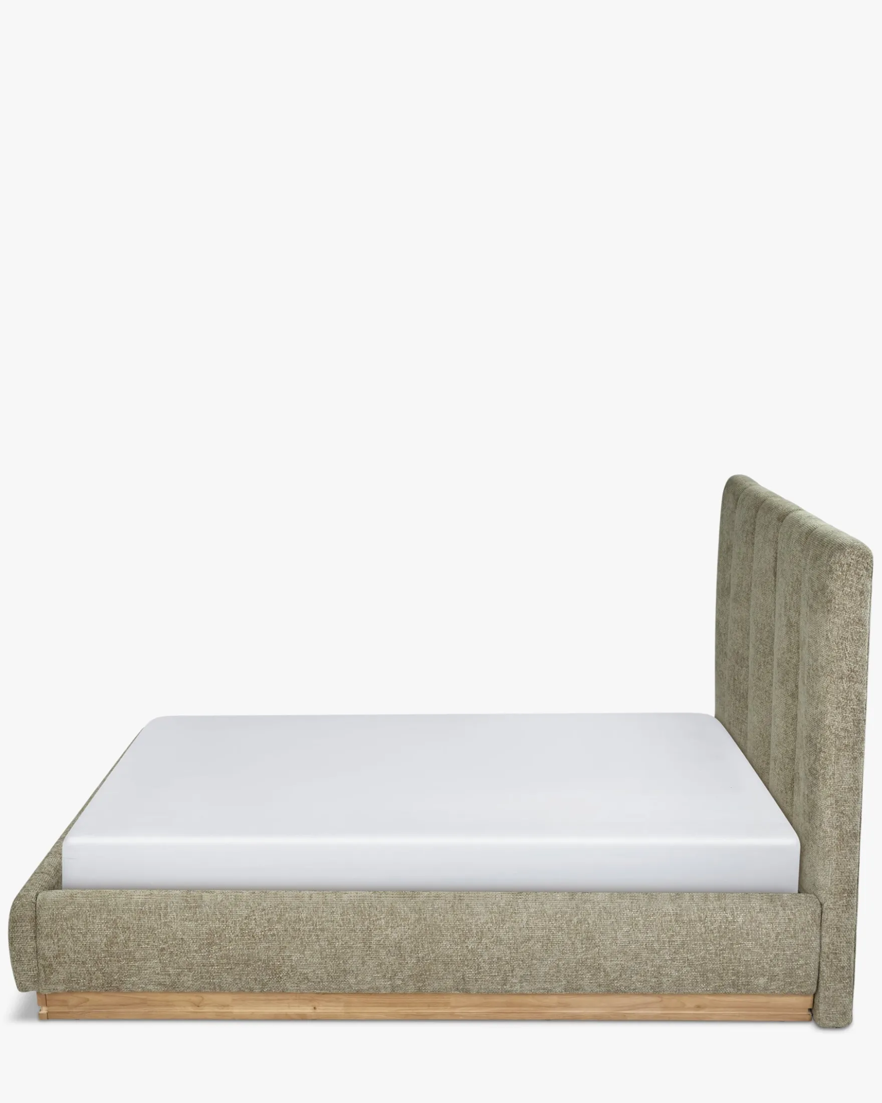 Lit 160x200, Tweed taupe & bois blond Bolton