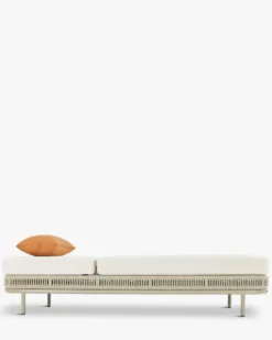 Lot de 4 bains de soleil, Tissu Waterproof Blanc & Métal taupe, L200 Florentino