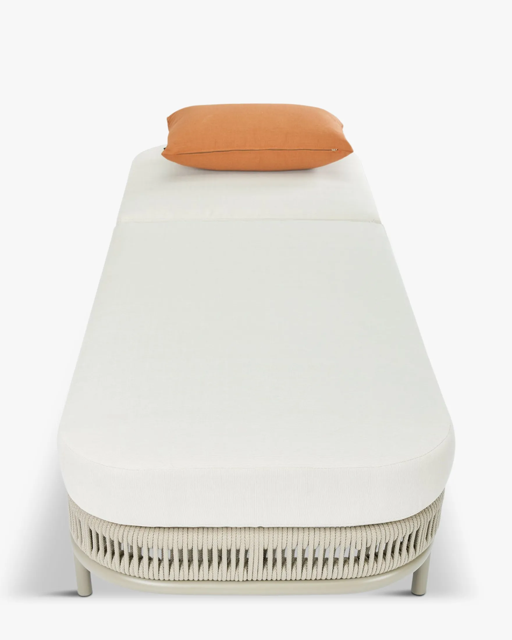 Lot de 4 bains de soleil, Tissu Waterproof Blanc & Métal taupe, L200 Florentino