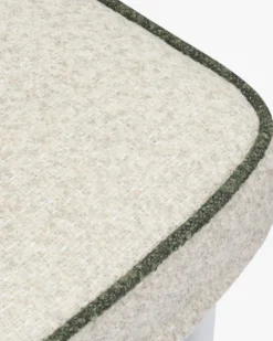 Lot de 4 chaises de jardin, Beige bouclé, Vert sauge & Métal blanc Maddalena