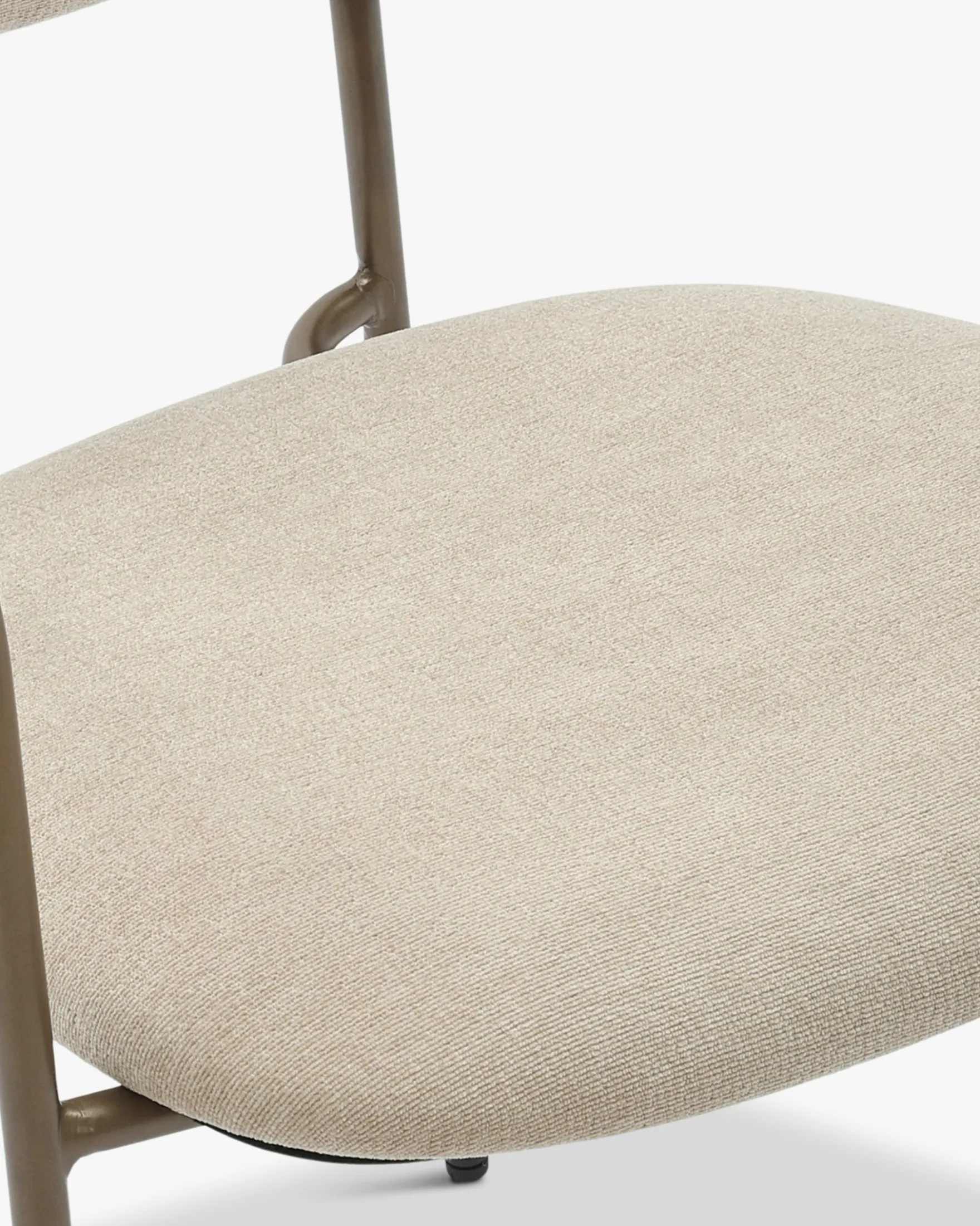 Lot de 2 chaises empilables, Beige déperlant & métal cuivré Aya