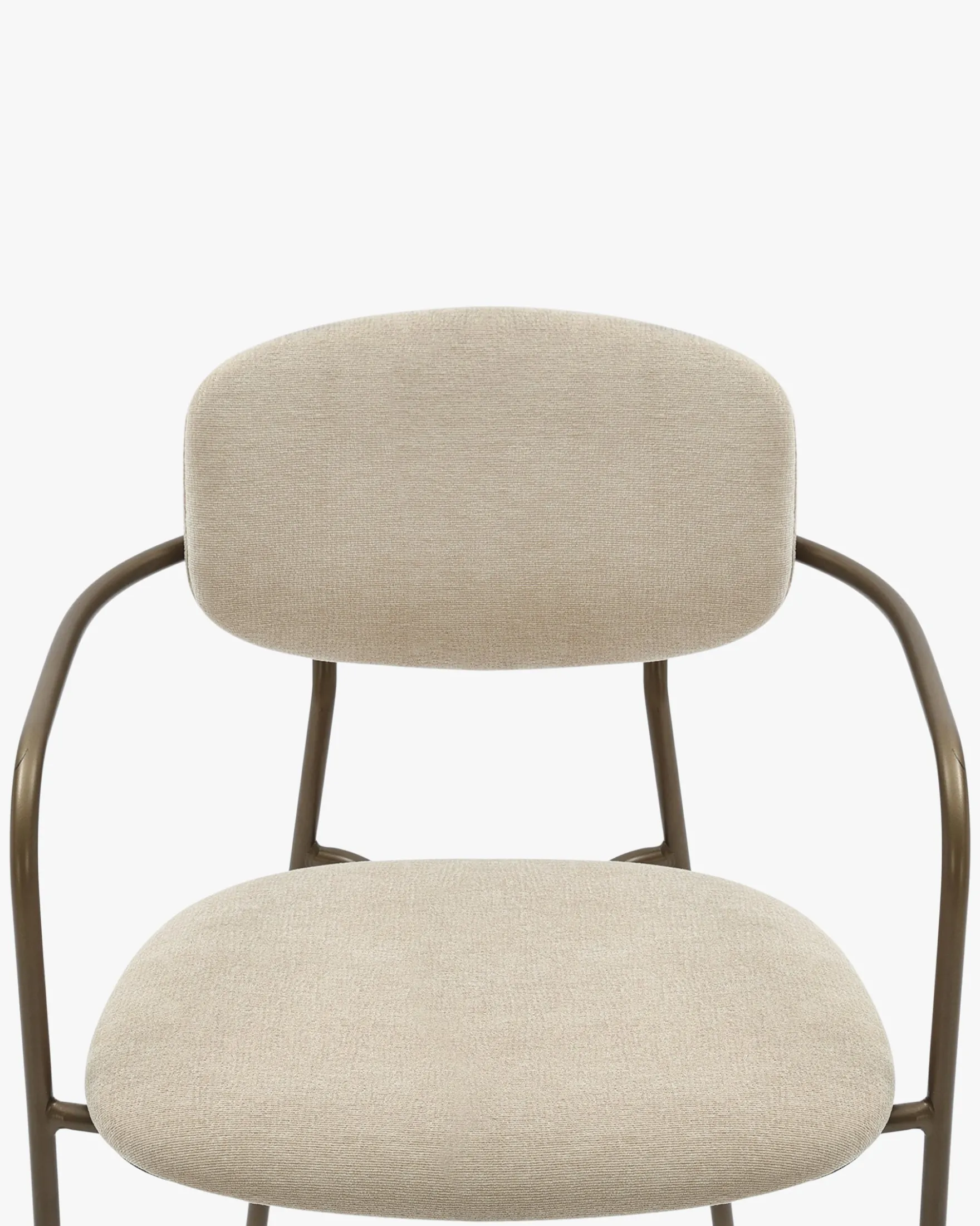 Lot de 2 chaises empilables, Beige déperlant & métal cuivré Aya