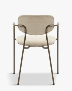 Lot de 2 chaises empilables, Beige déperlant & métal cuivré Aya