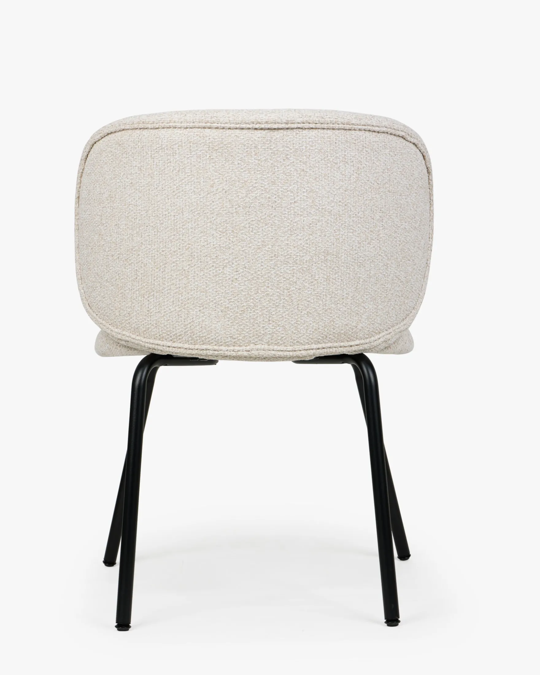Lot de 2 chaises, Tweed Beige Pop-Corn & Métal noir Gabriella