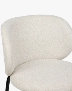 Lot de 2 chaises, Tweed Beige Pop-Corn & Métal noir Gabriella