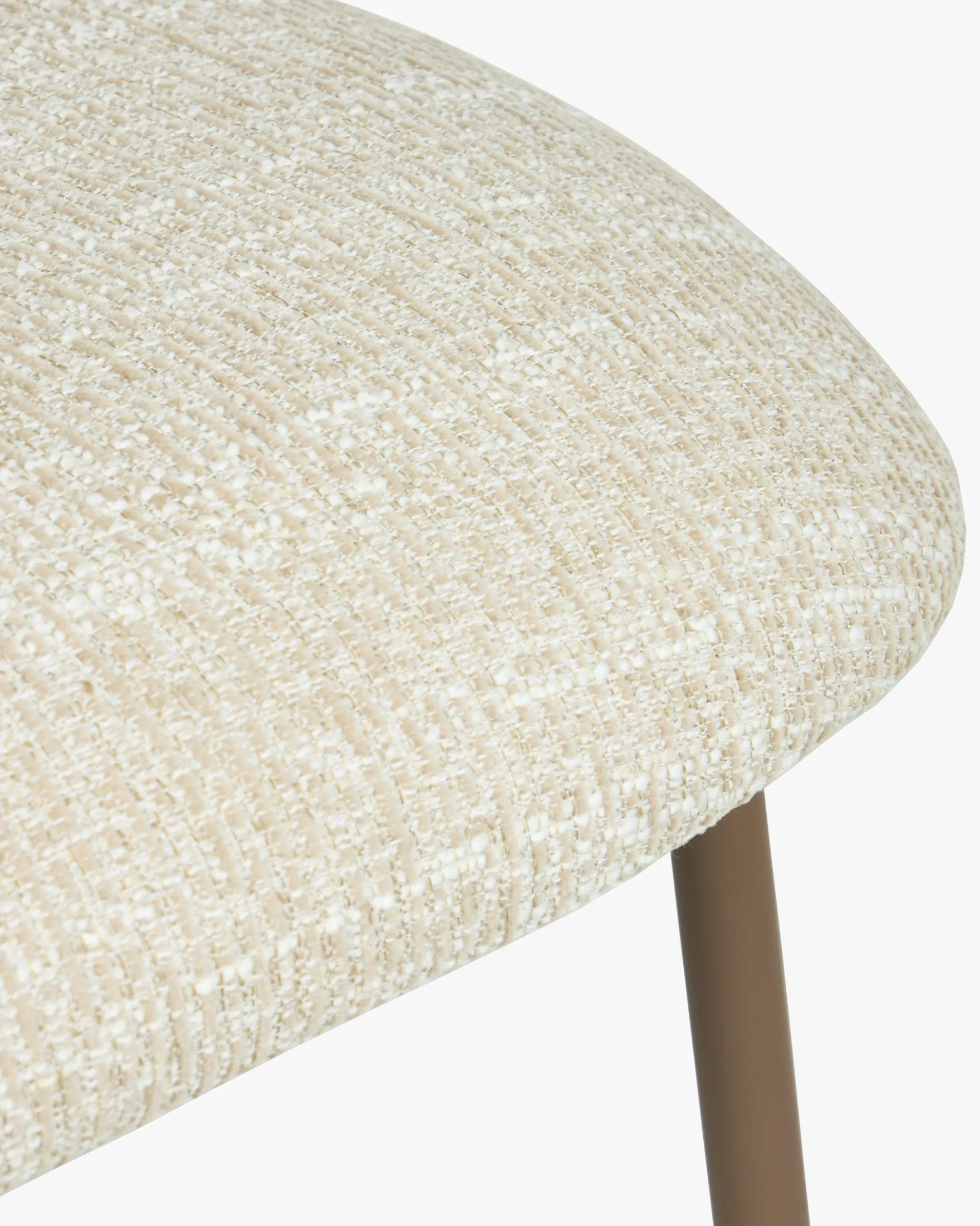 Lot de 2 chaises, Tweed Chenillé Beige & Métal cappuccino Nino